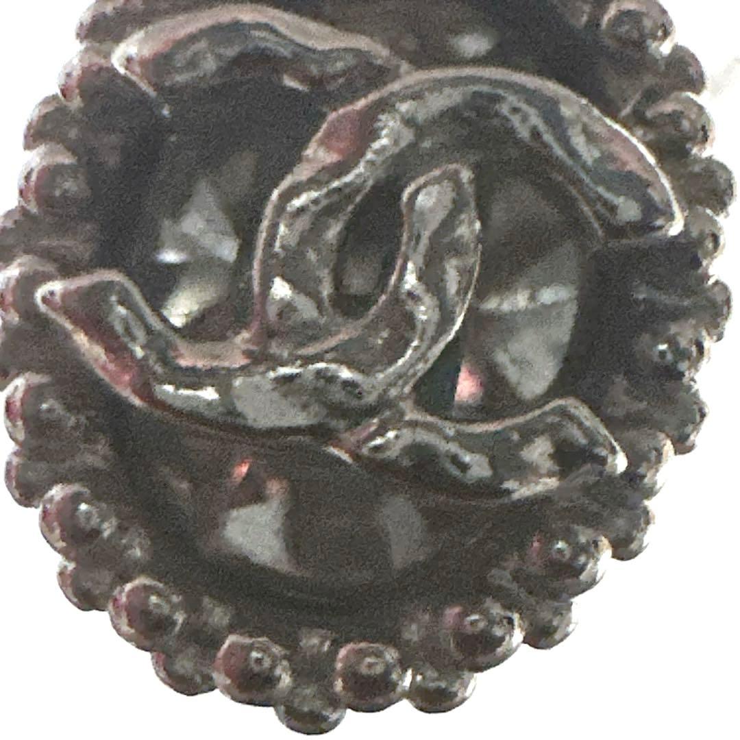 シャネル　CHANEL　ピアス　ココマーク　ラインストーン　シルバー　美品