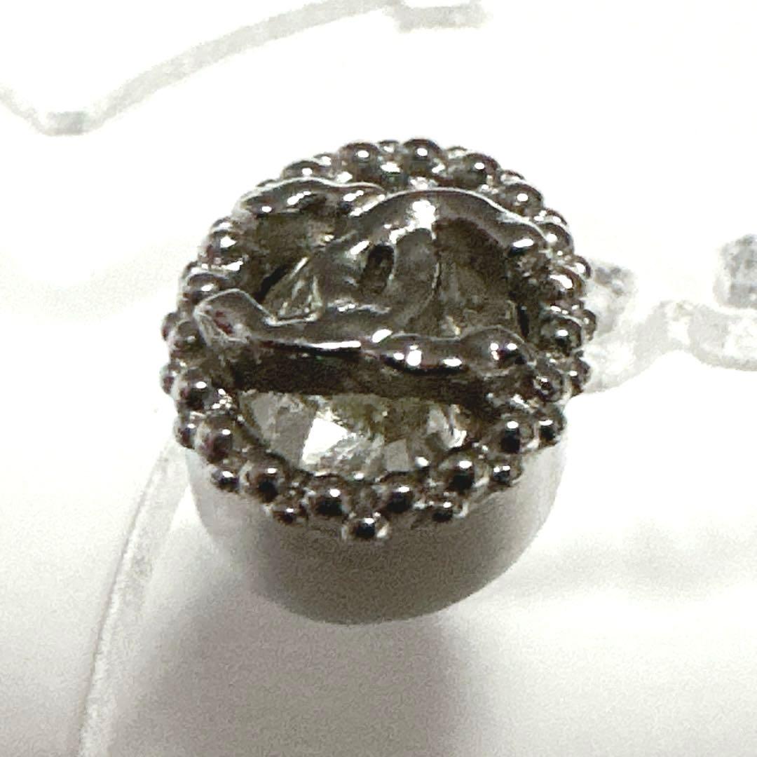 シャネル　CHANEL　ピアス　ココマーク　ラインストーン　シルバー　美品