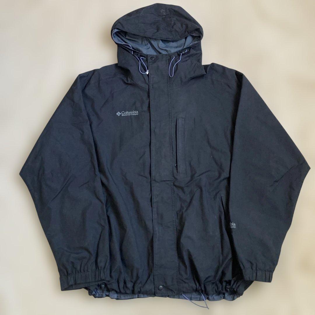 90s コロンビア ナイロンジャケット ドローコード ダブルジップ