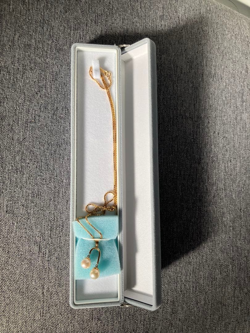 新品未使用 真珠ネックレス 白 7mm二粒 ケース外箱付き 冠婚葬祭 フォーマル