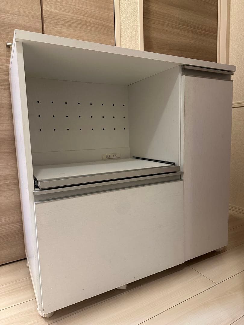 キッチンラック キャスター付き 木製ホワイト