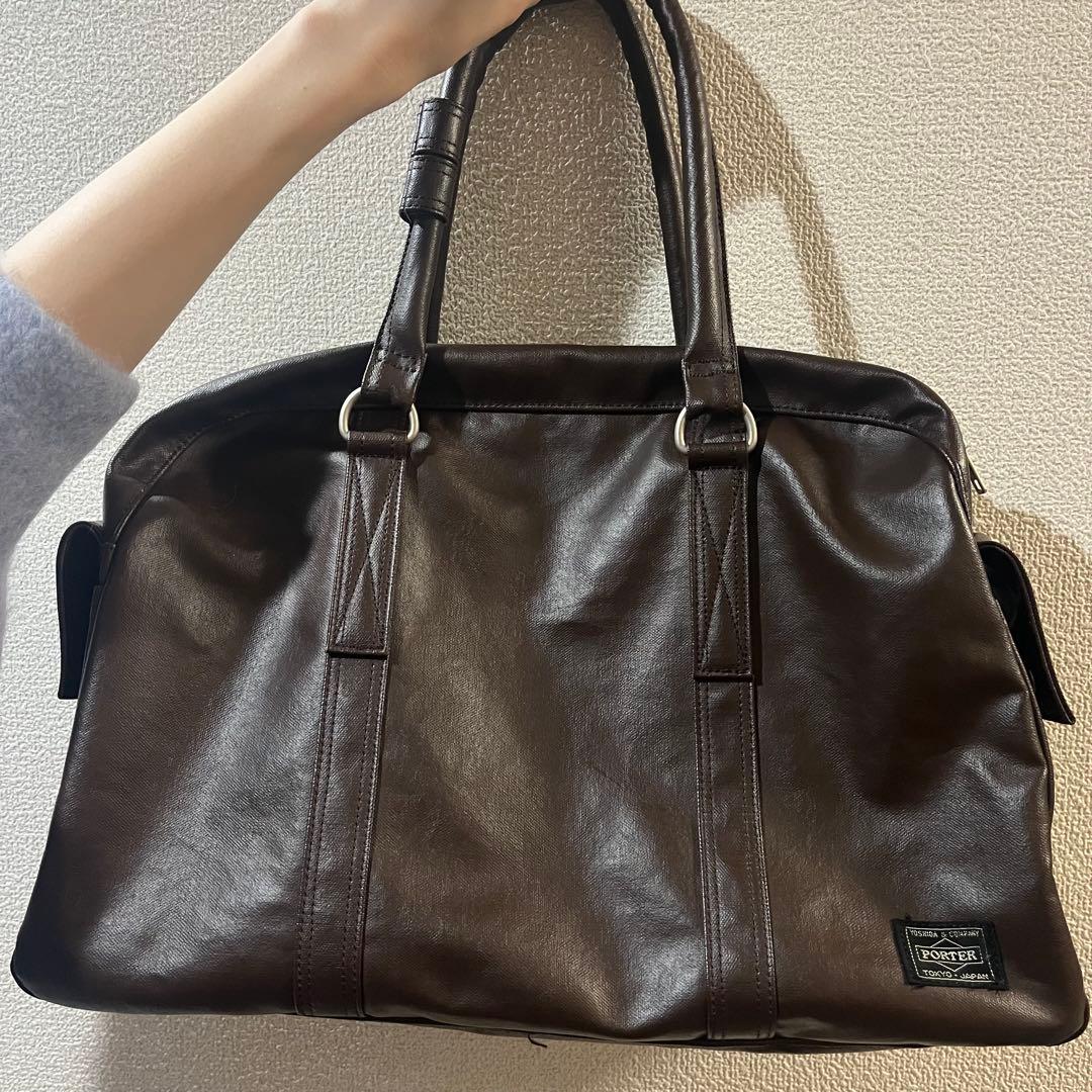 PORTER ボストンバッグ ブラウン レザー
