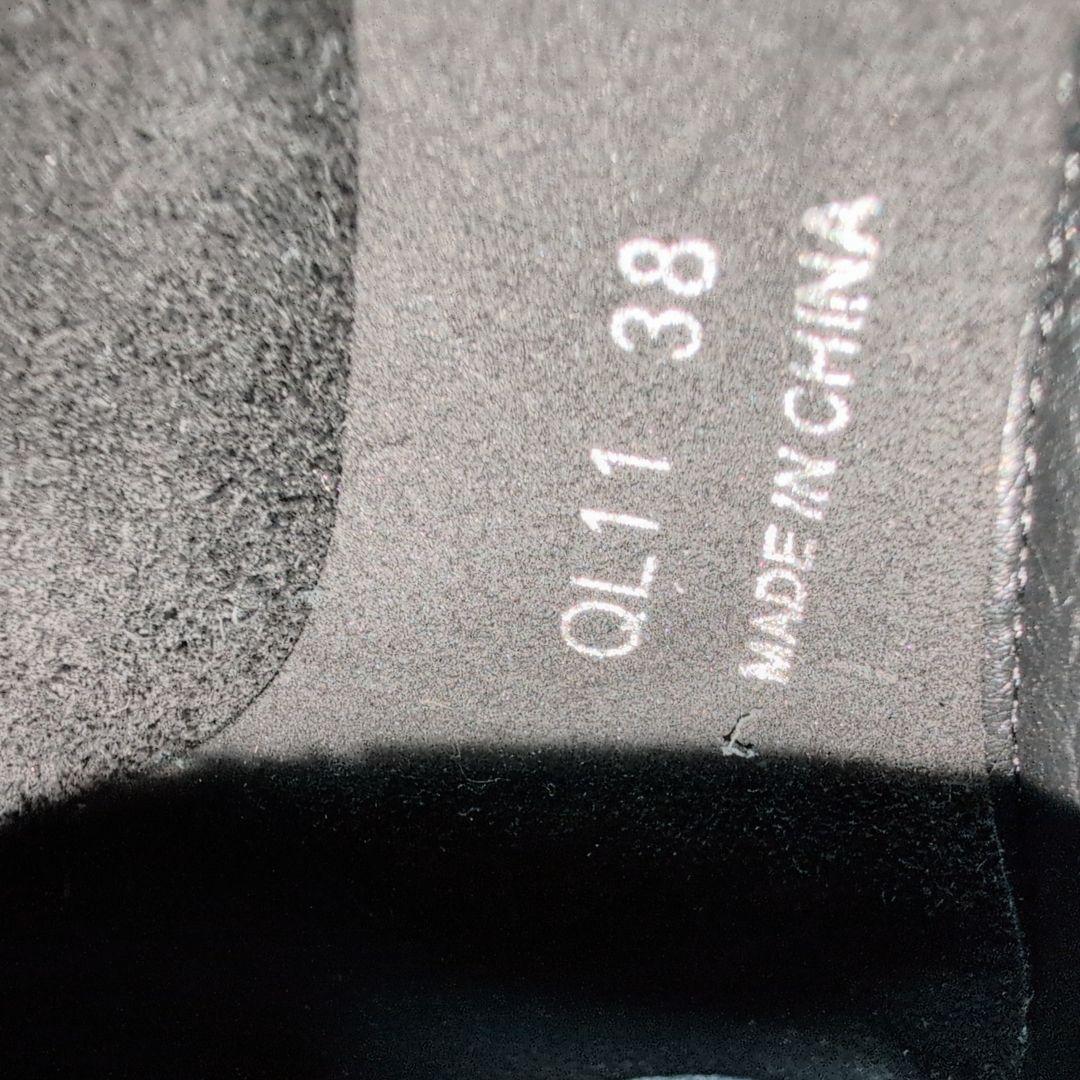 【美品】オールブラック 厚底 レースアップ ショートブーツ ブラック 24.0