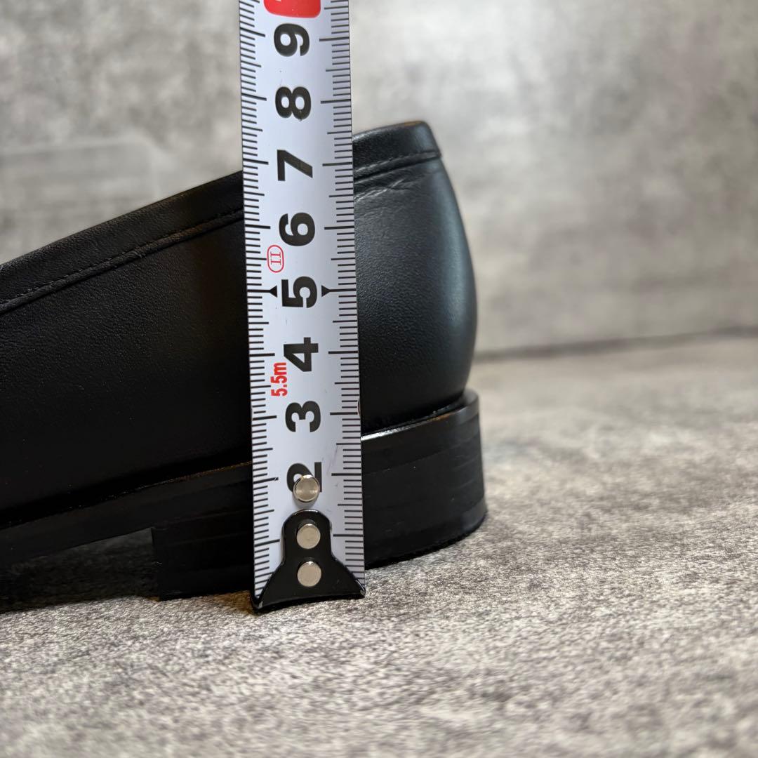 美品 銀座かねまつ AQUA BELL ビットローファー 黒　レザー　23cm