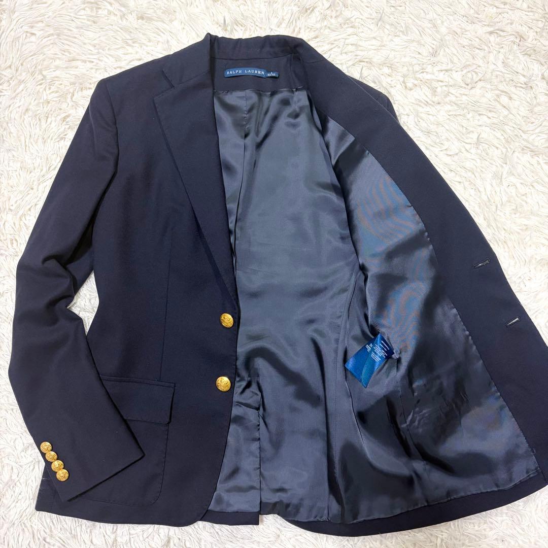 RALPH LAUREN ラルフローレン　金ボタン紺ブレテーラードジャケット　S