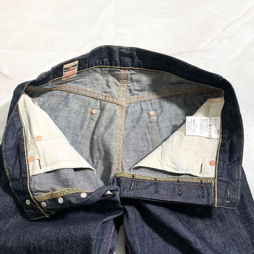 A17406 美品 桃太郎ジーンズ 出陣レーベル デニムショートパンツ W30