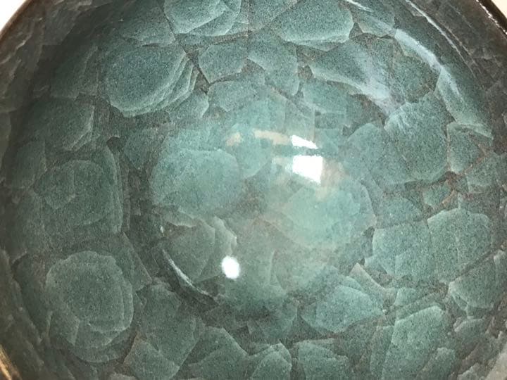 作家物　峯岸勢晃　青瓷盃　青磁　ぐい呑　酒器　猪口　盃　共箱