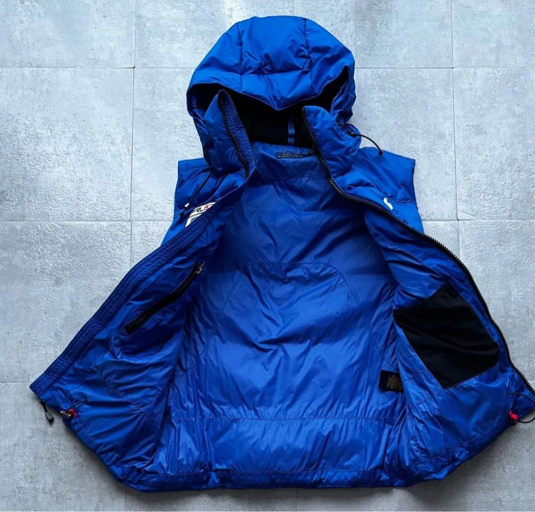 ポロラルフローレン 刺繍ロゴ ビッグポニー ダウンベスト　ブルー　Mサイズ