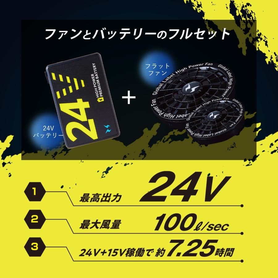 直*村様 サンエス風神服新型最強24Vバッテリーファンセット