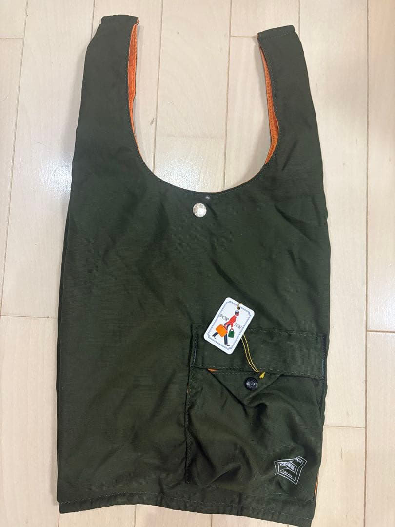 PORTER エコバッグ オリーブ色 ストラップ付き