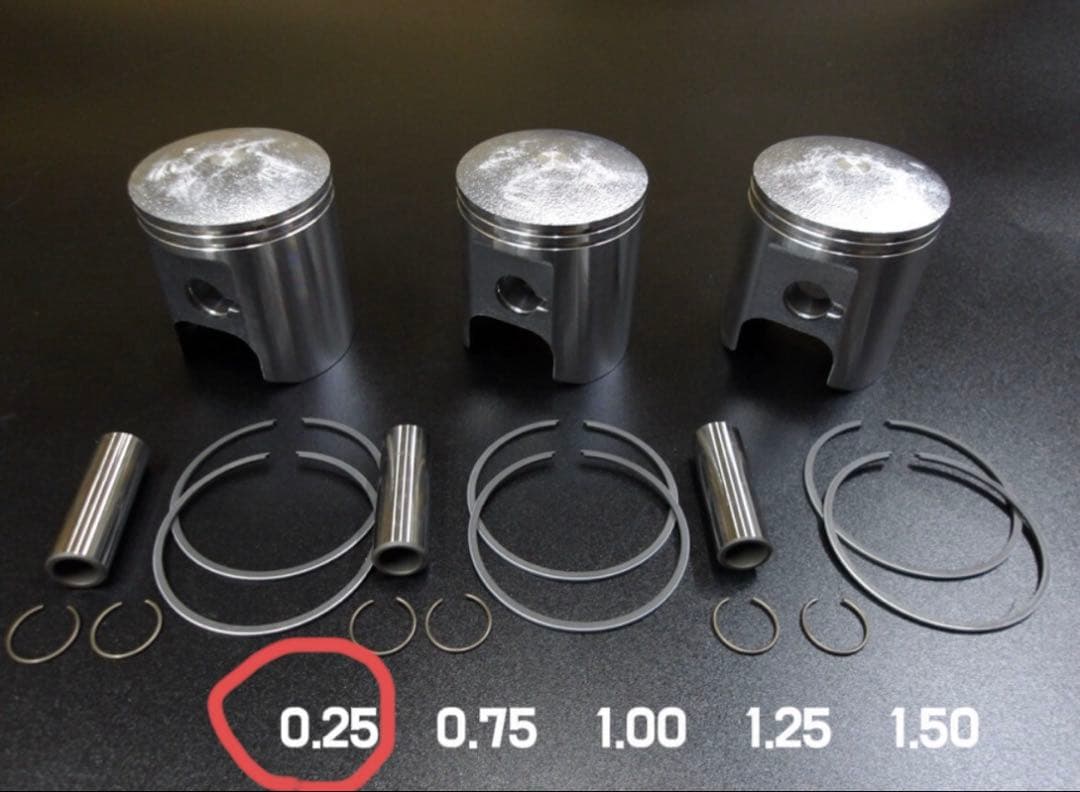 GT380ピストンキット オーバーサイズ 0.25