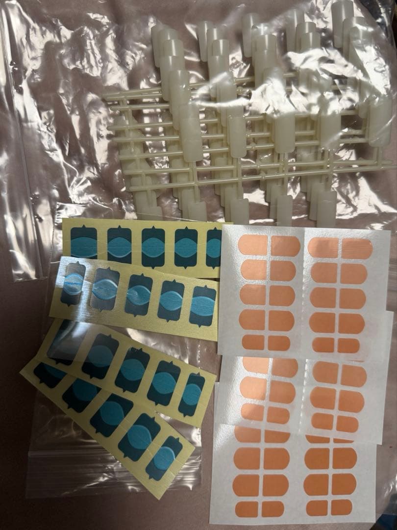 ネイリスト技能検定試験用　JNEC認定モデルハンド　チップ、シール付き