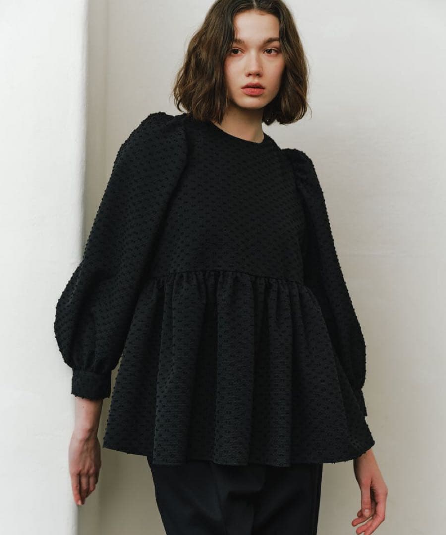 今期　OHGA PATTERN BLOUSE ブラック　ブラウス