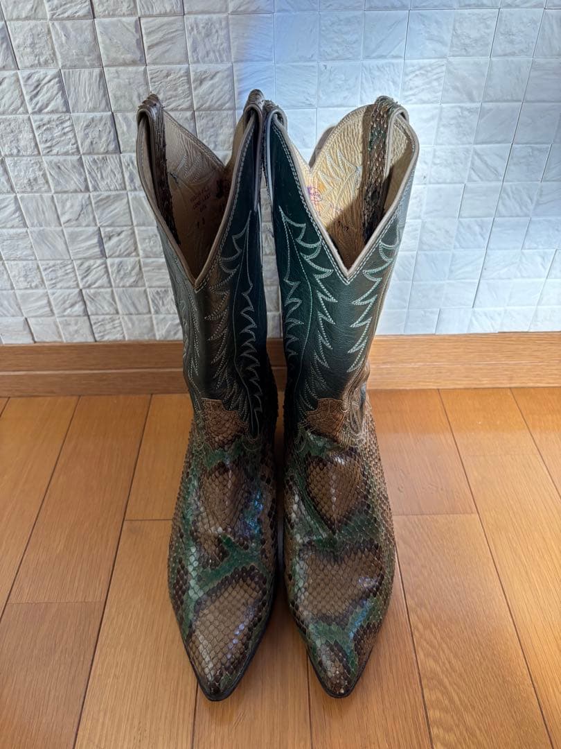 Justin ジャスティン D7414 パイソン USA製 ウエスタンブーツ