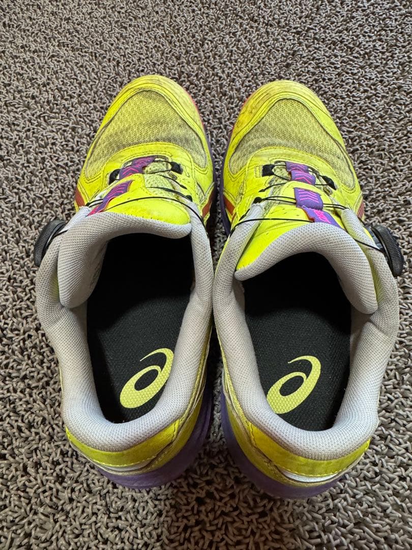 ASICS ボアシステム 安全靴 イエロー/パープル