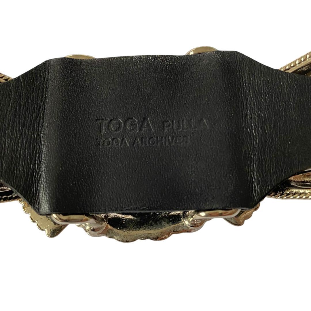 トーガプルラ 美品 コンチョバングル ブレスレット ターコイズ レザーベルト