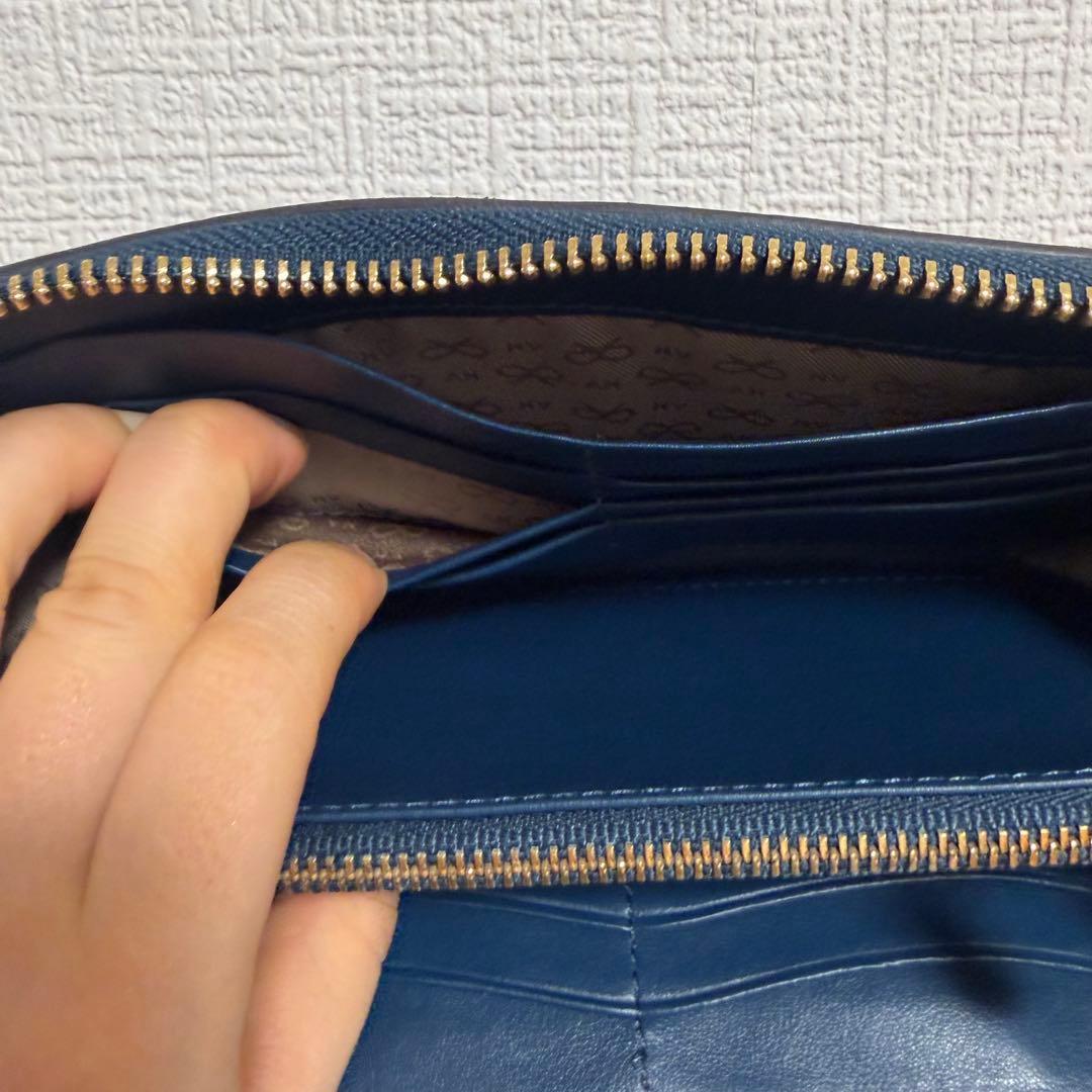 新品未使用　Anya Hindmarch 長財布 ネイビー 個性派虎デザイン
