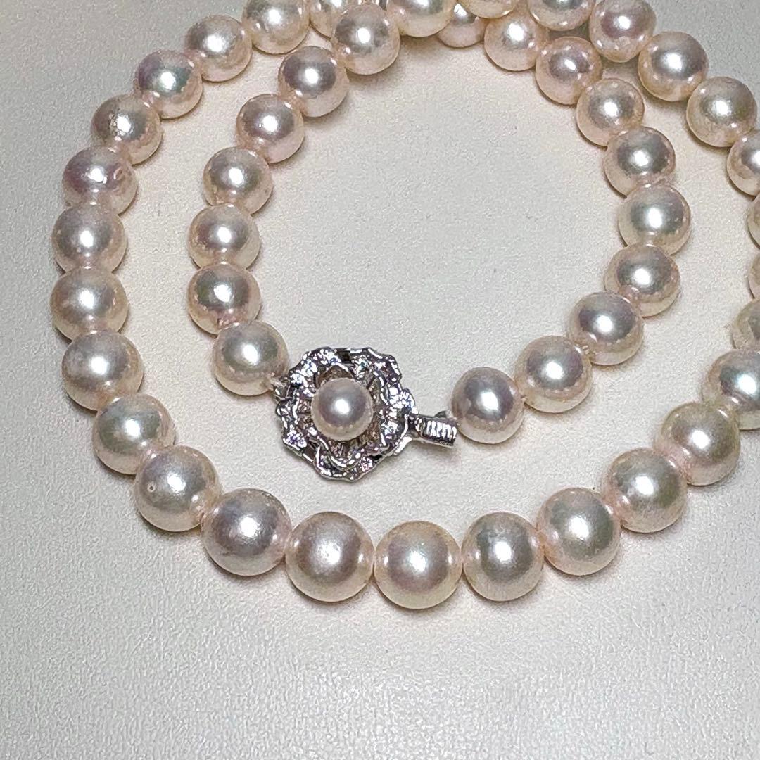 照り強超大珠✨8.5-9mm あこや本真珠ネックレス　アコヤパール　干渉色