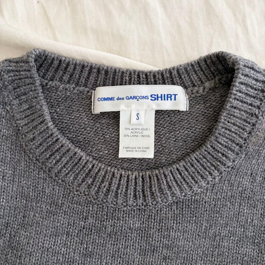 comme des garcons shirt ねじれ ニット グレー
