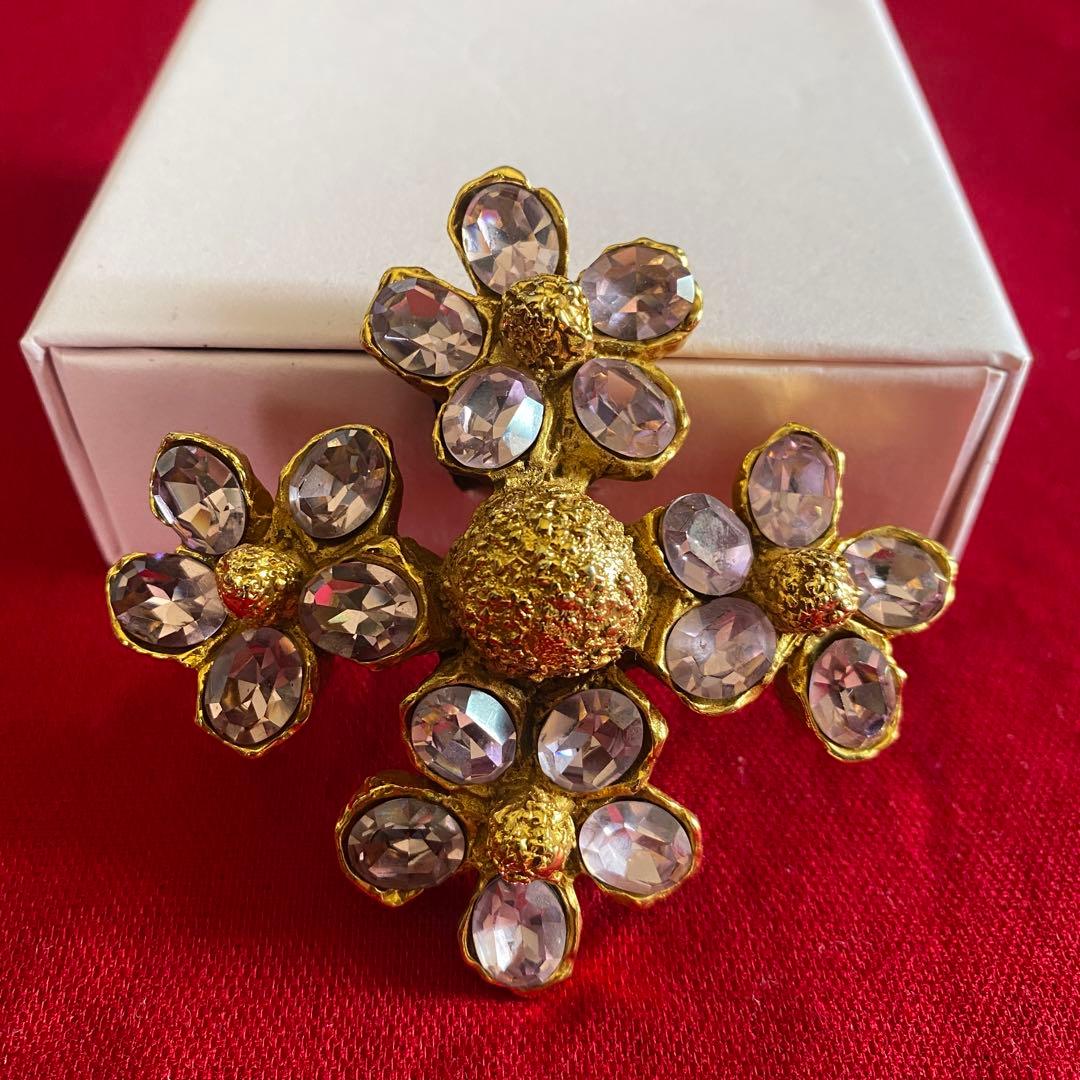 クリスチャンラクロワ ブローチ ヴィンテージ フラワー オートクチュール