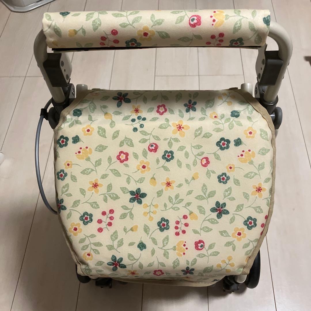 花柄シルバーカー 折りたたみ式