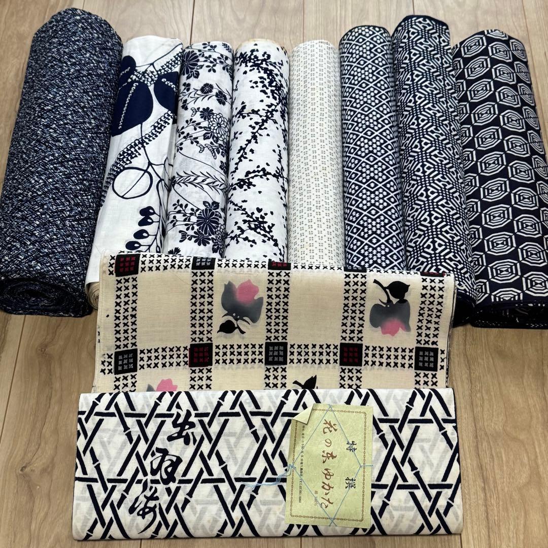 B格安 リメイク用　素材　まとめ売り　着物　和服　10点　本染　浴衣　反物　相撲