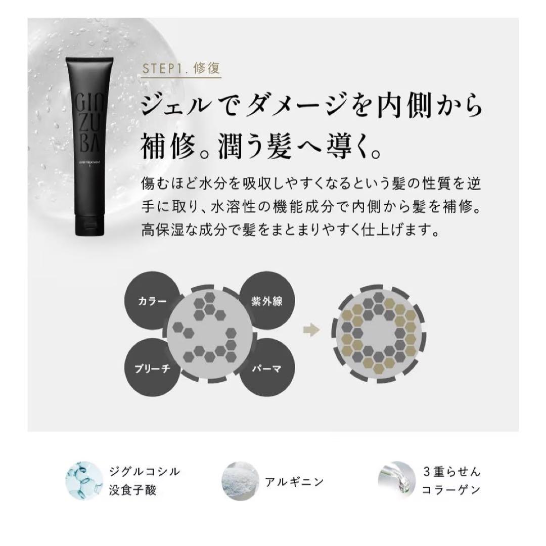 GINZUBA ヘアトリートメントセット　専用コーム付　箱入り　パンフ付