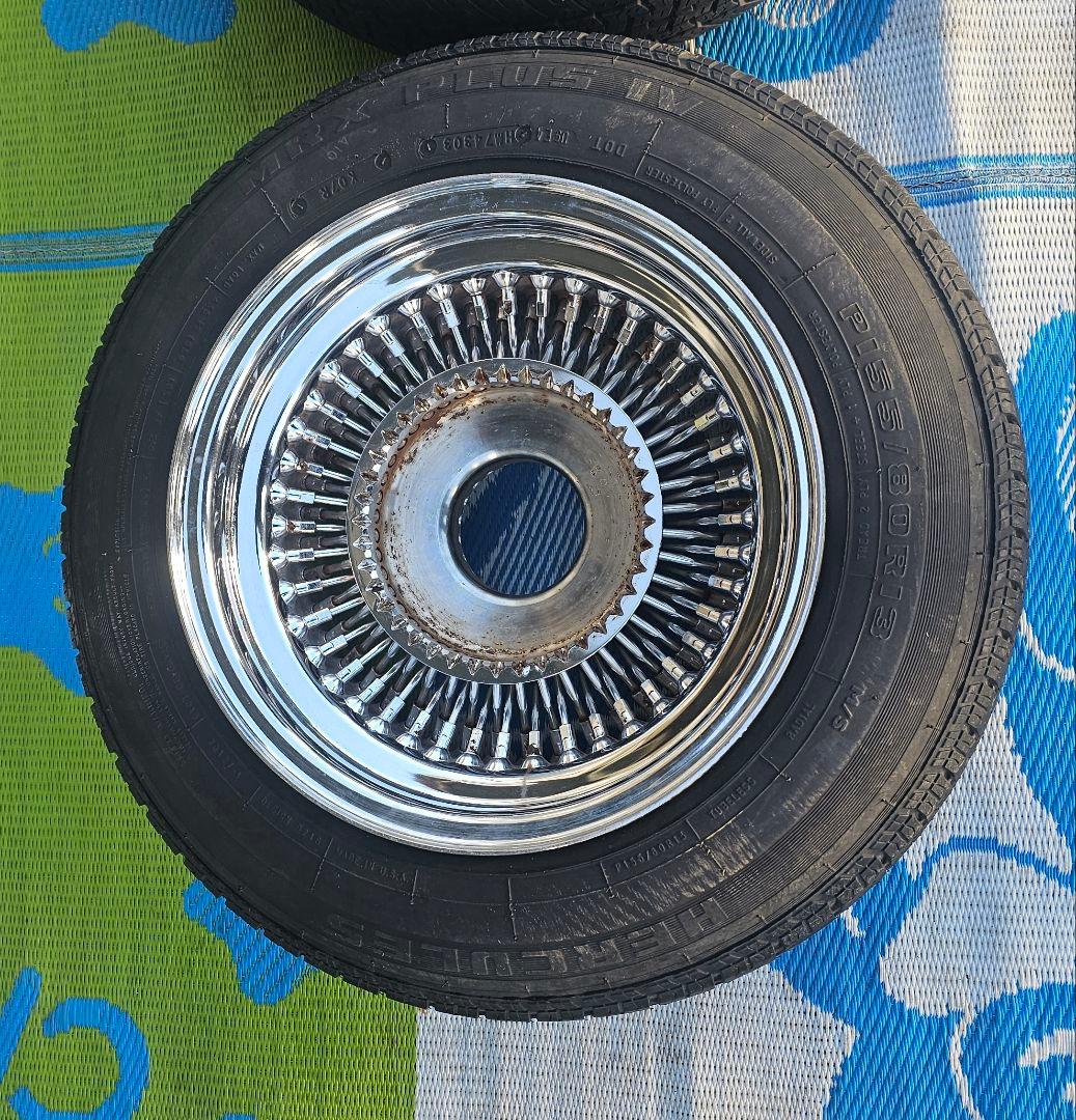 ワイヤホイール13インチタイヤ付き2本セツトキャデラック ローライダー インパラ