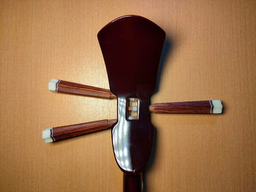 真壁型 ボルドー沖縄三線セット 両面本皮強化二重張り 琉球 三味線