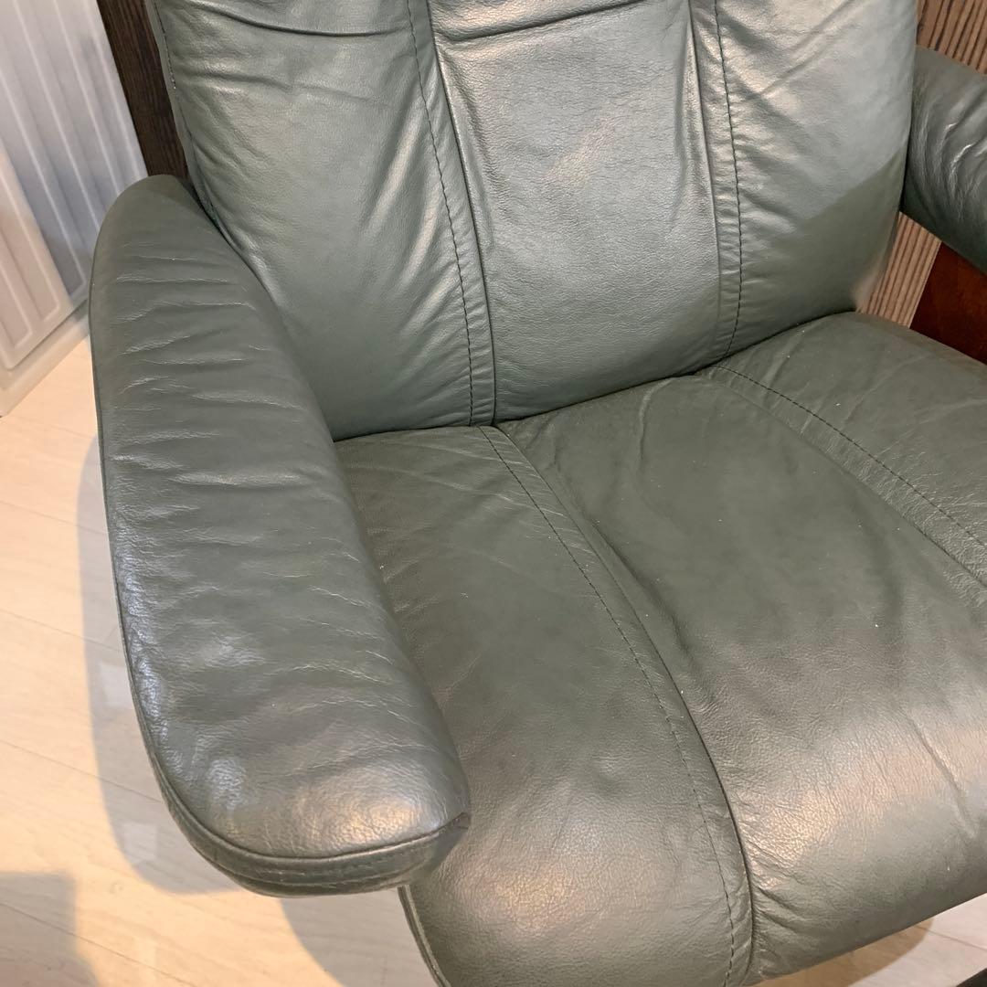 かずさん　エコーネス　リクライニングチェア　オットマン　グリーン