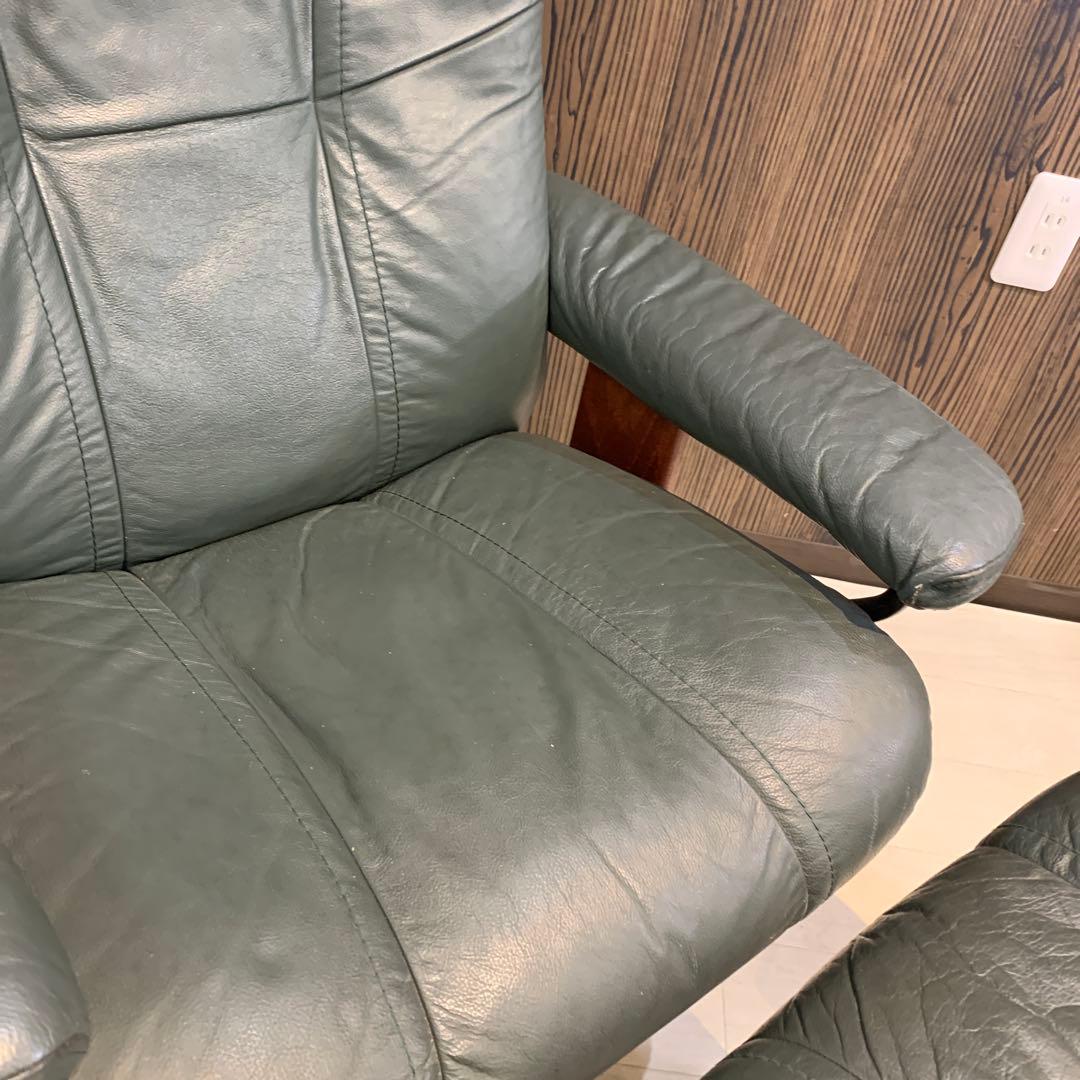 かずさん　エコーネス　リクライニングチェア　オットマン　グリーン