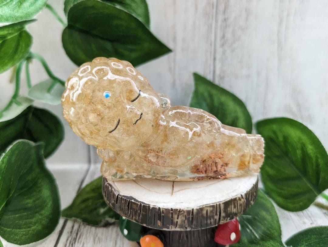 【やま】シトリンのビリケンさん形オルゴナイト☆他１１点