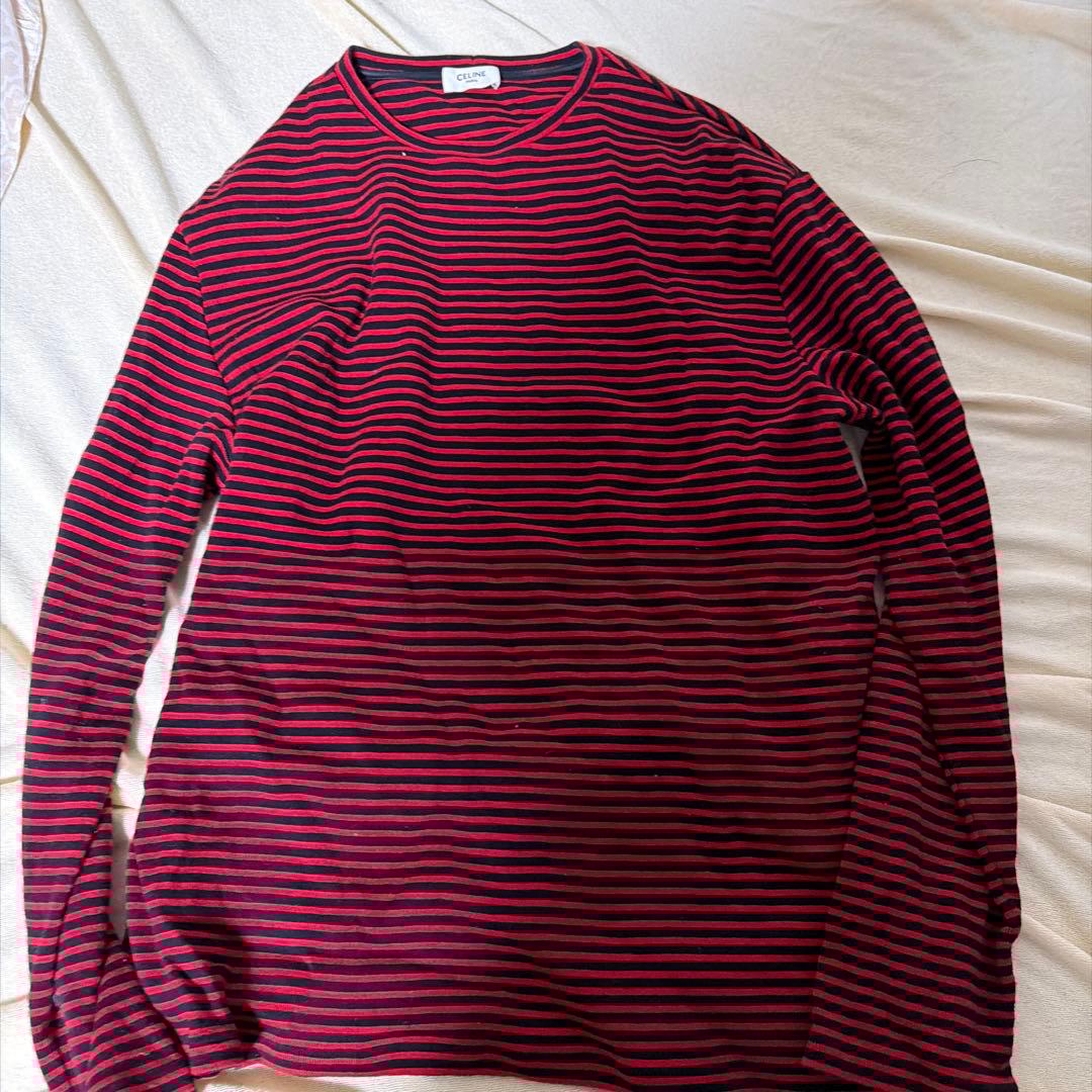 CELINE セリーヌ 2X276545F　ボーダーニット　XS　レッド