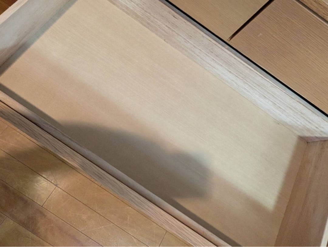 ■送料込■無印 木製チェスト オーク材 4段ワイド 衣類収納 廃盤 タンス 棚