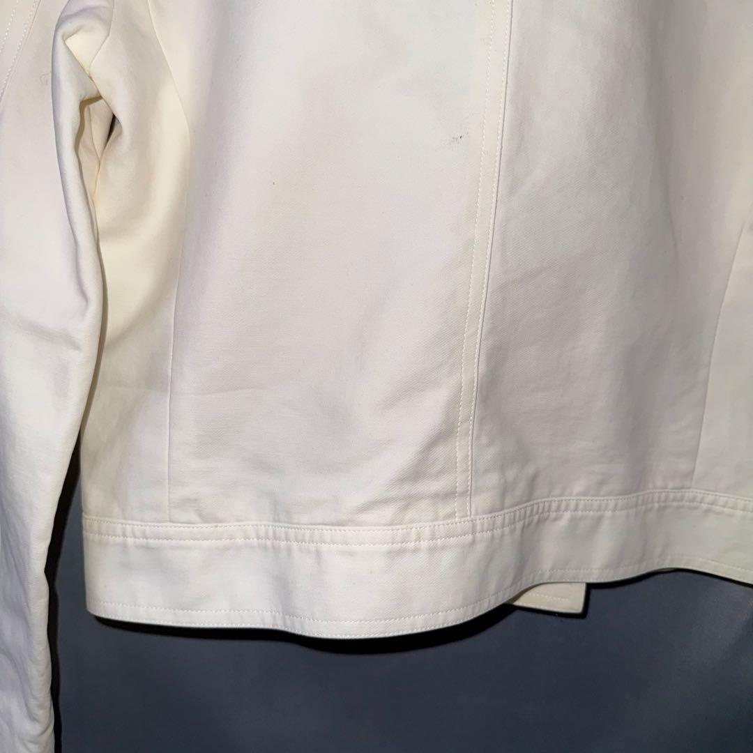 CELINE ショート丈　コットンライダース　38 ホワイト フランス製