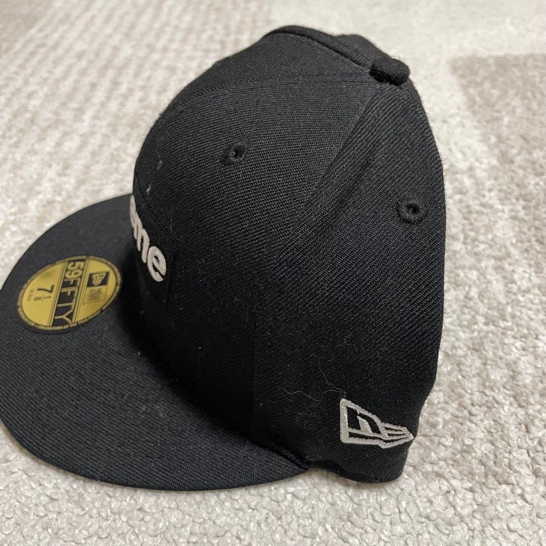 【美品】Supreme ベースボールキャップ 黒 7 1/8