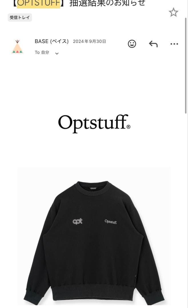 トップス Optstuff CREWNECK SWEAT SHIRT (BLACK) L