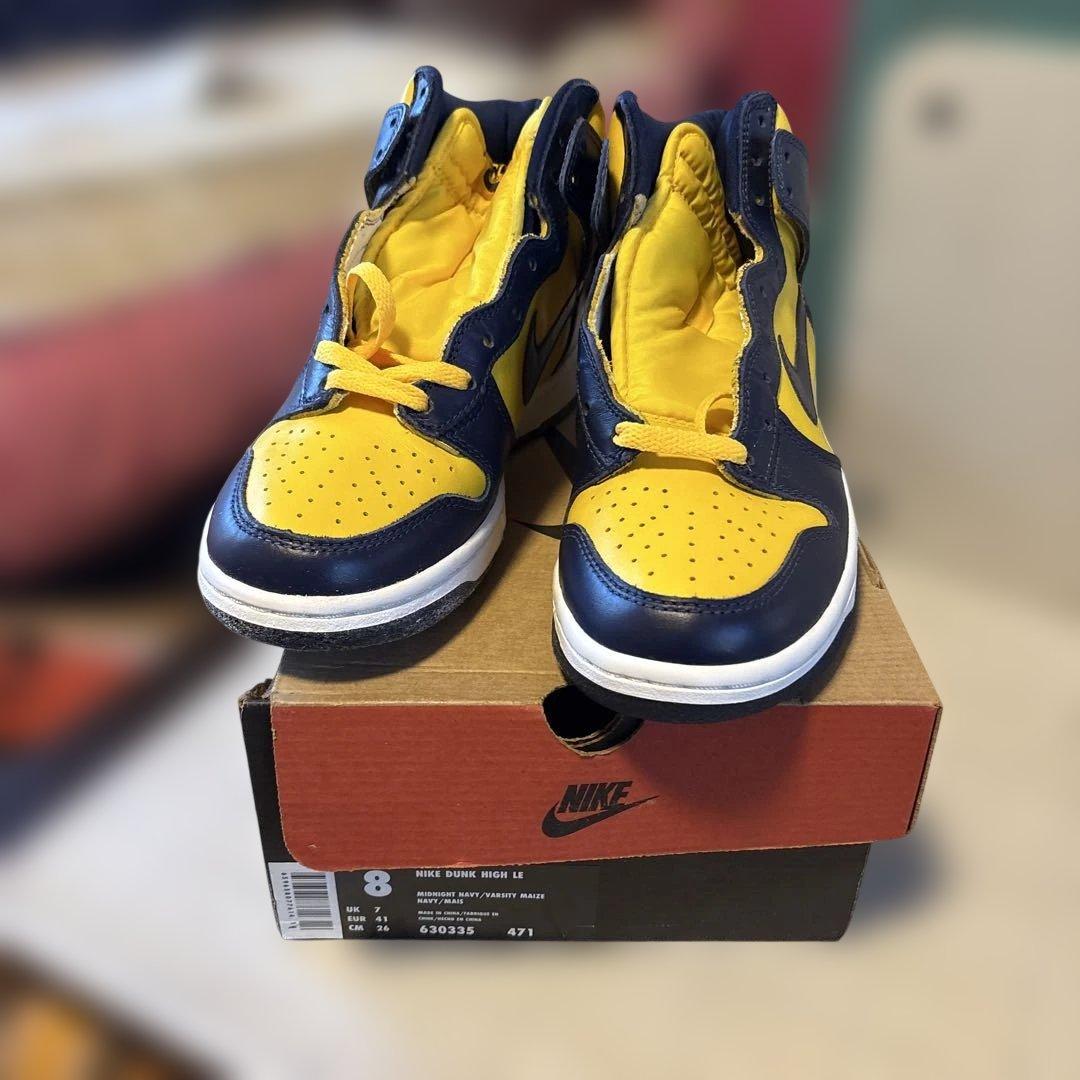 新春お年玉特価NIKE DUNK HIGH LE 8 ミシガンカラー ビンテージ