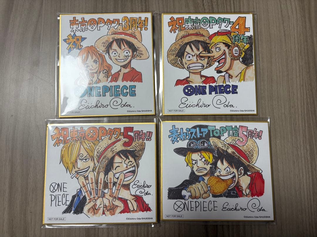 【特典】東京ワンピースタワー 複製ミニサイン色紙 4枚セット
