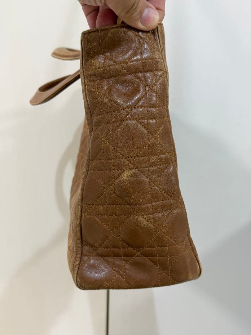 ⭐️Lea⭐️ Christian Dior ブラウン レザー カナージュ