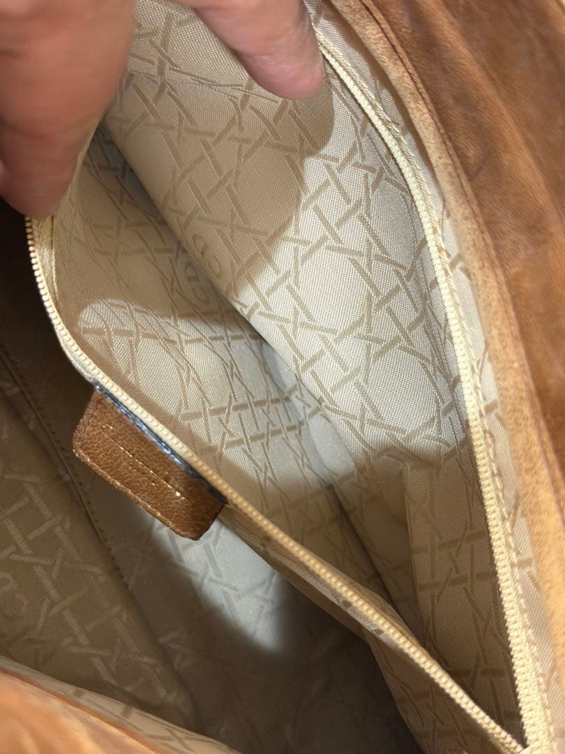 ⭐️Lea⭐️ Christian Dior ブラウン レザー カナージュ