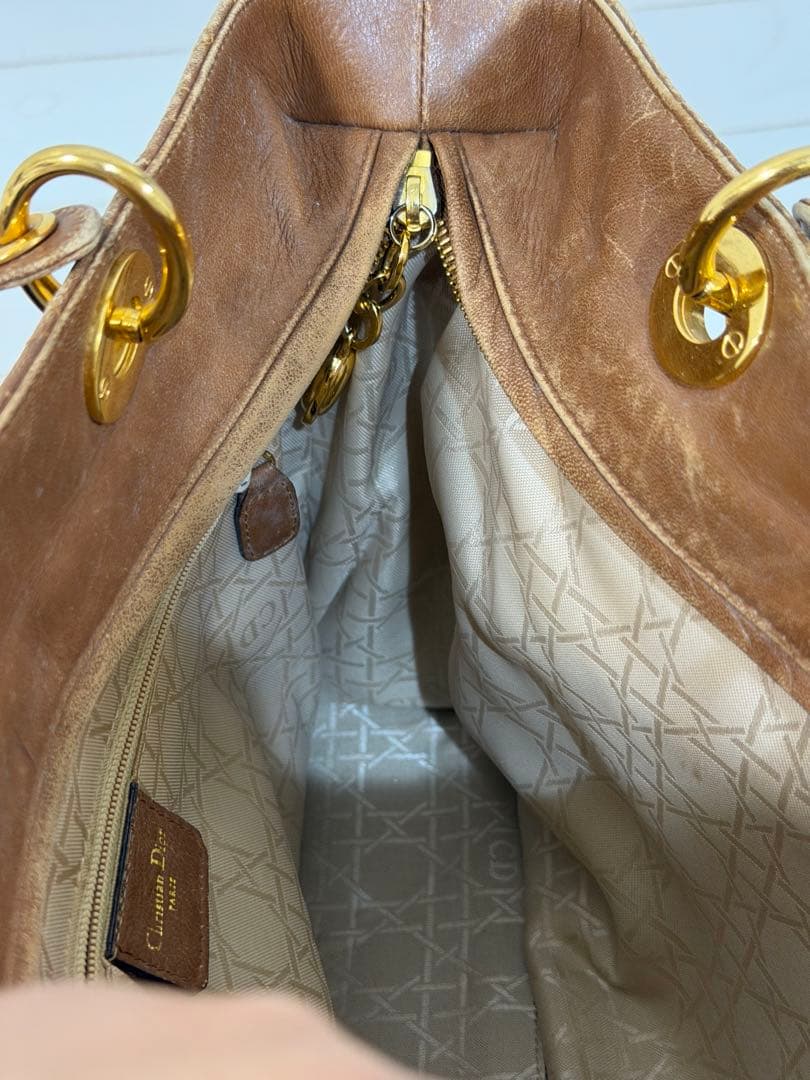 ⭐️Lea⭐️ Christian Dior ブラウン レザー カナージュ