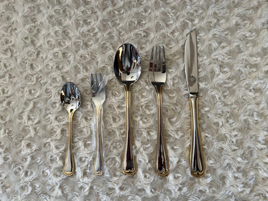 SBS社製　ゾーリンゲン　金彩　カトラリーセット　ディナーセット〈30本セット〉