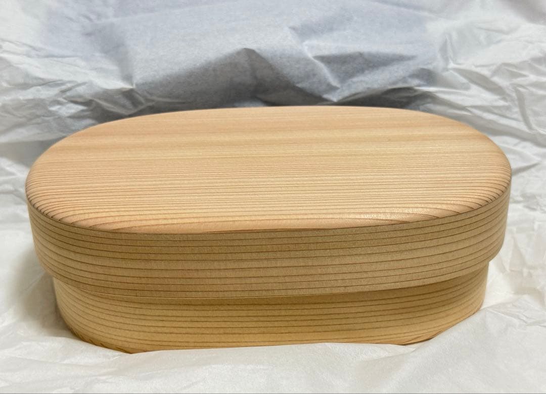 【新品未使用】柴田慶信商店　曲げわっぱ　白木 小判弁当箱　中