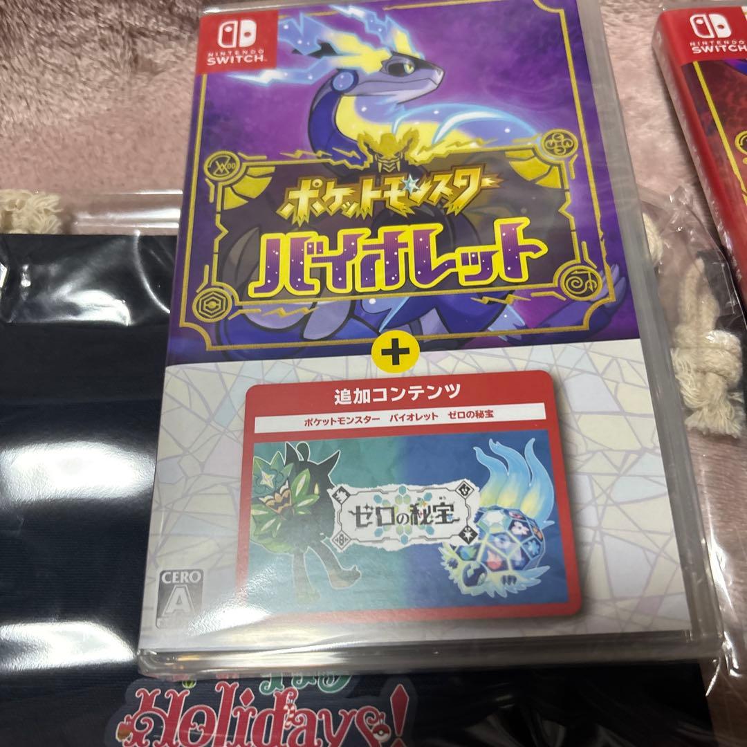 ⭐️新品 Switchポケモンスカーレット・バイオレット ＆ゼロの秘宝、巾着付き⭐️