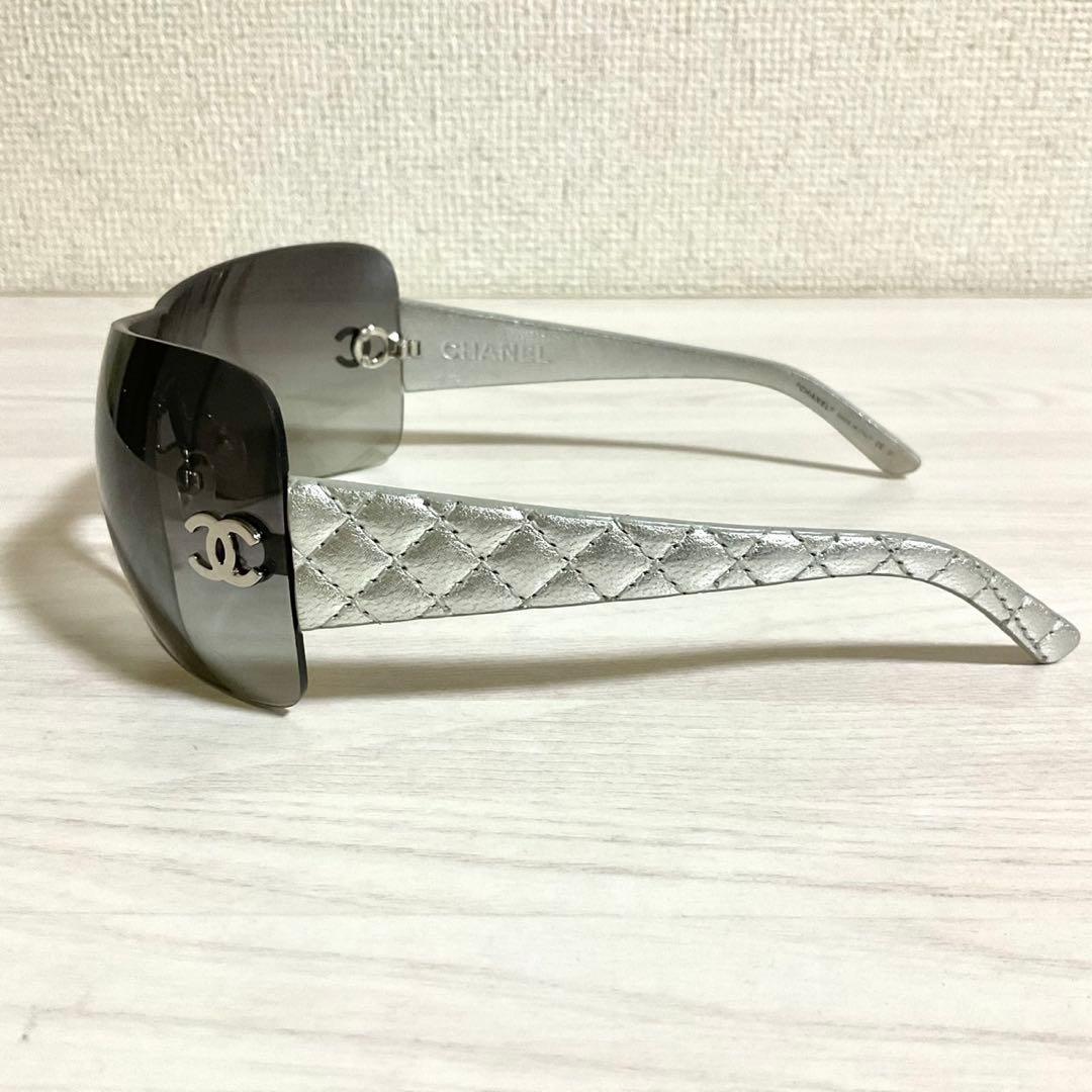 CHANEL サングラス 4157-Q ココマーク マトラッセ レザー リムレス