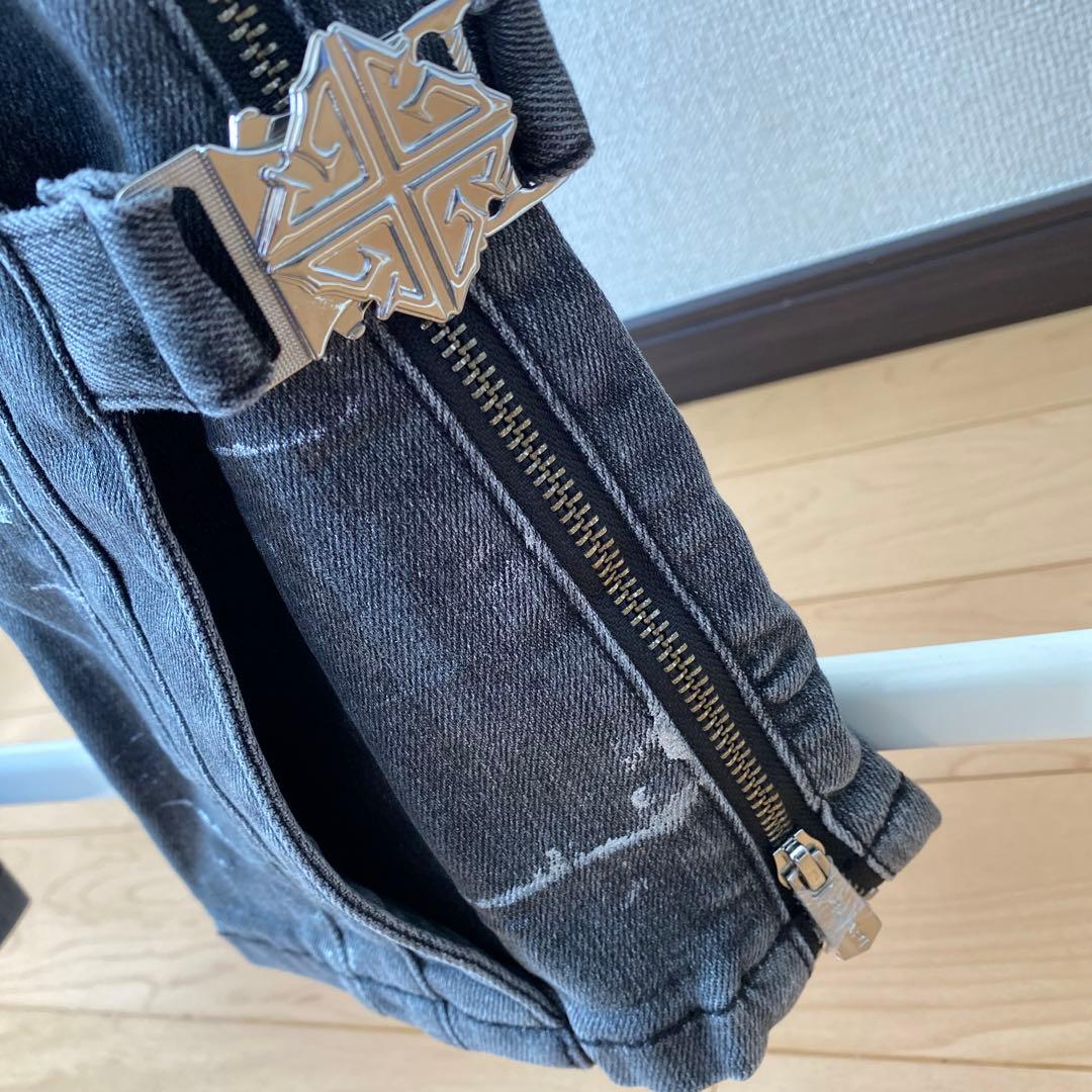 新品28 GUAPI フレア スキニー スタックデニム ジーンズ