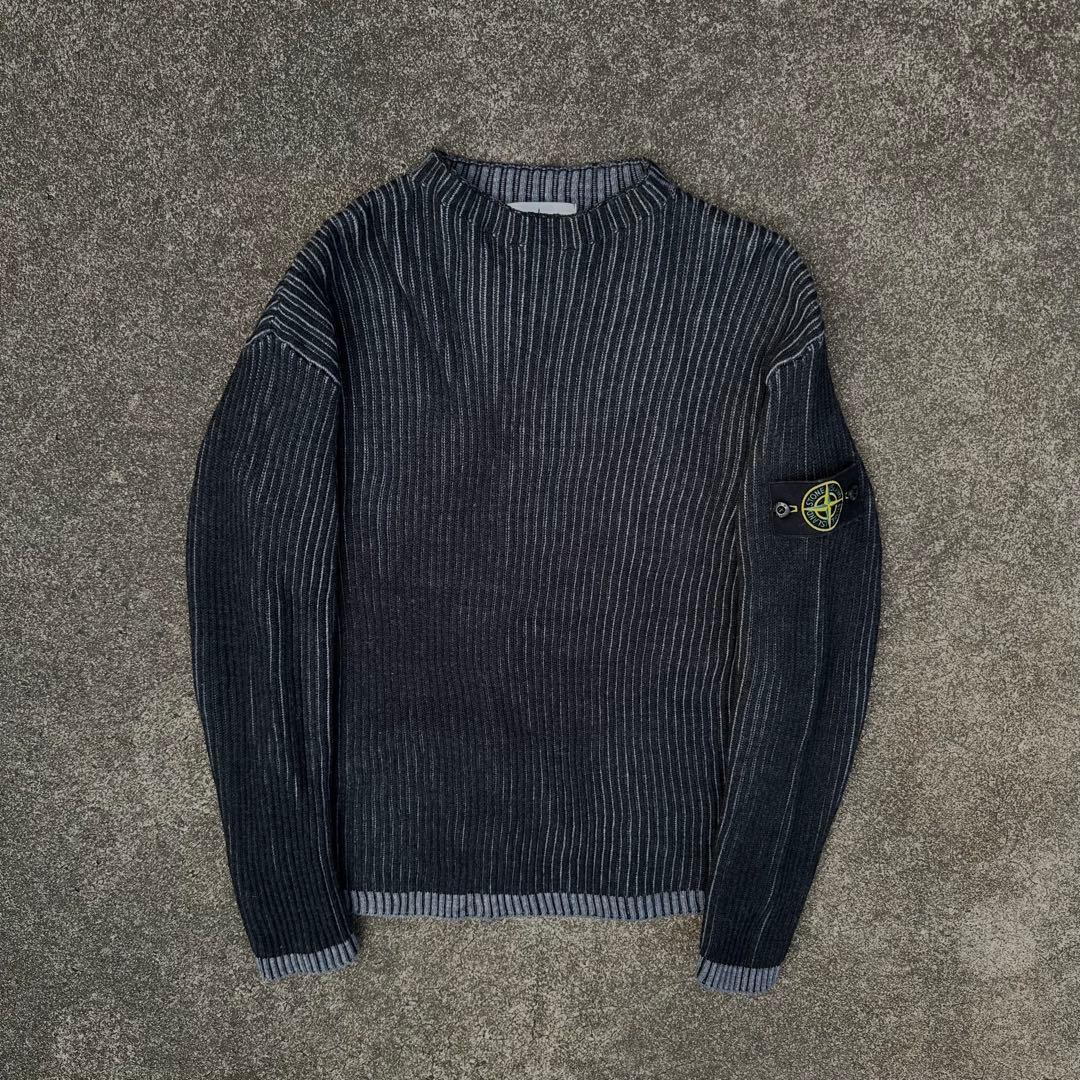 定10万希少 24AW Stone  リブニット ウール ショート丈