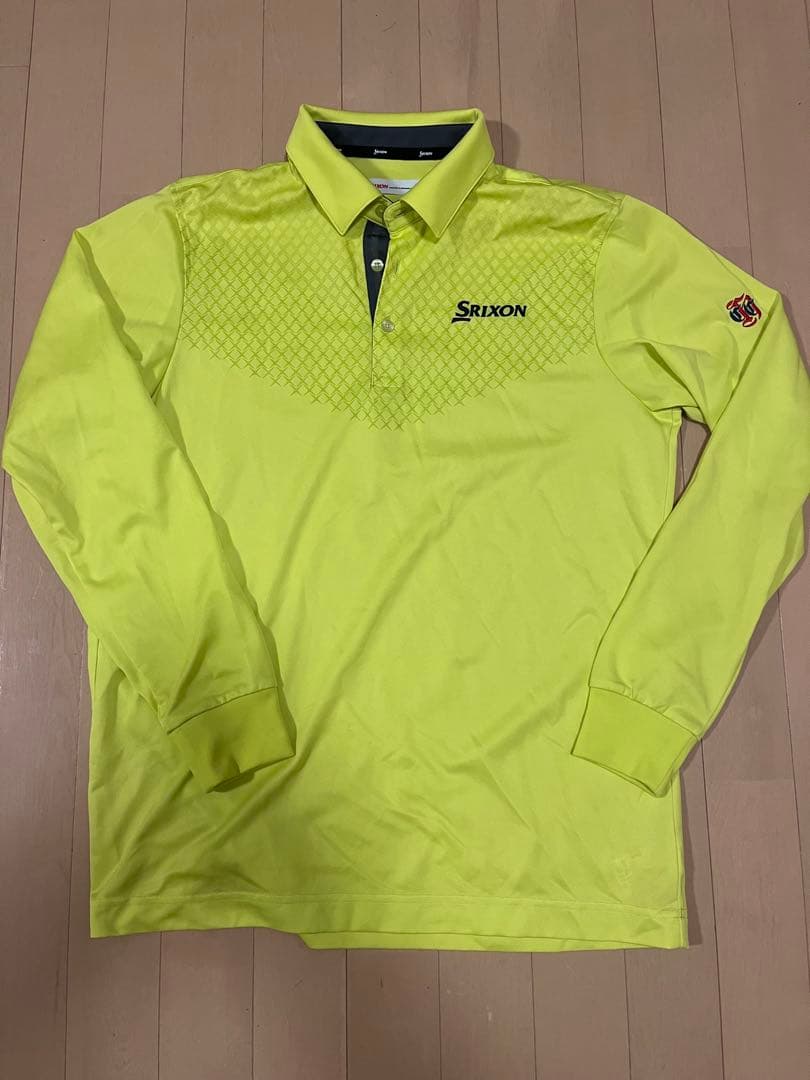 Srixon 蛍光イエロー ポロシャツ 長袖