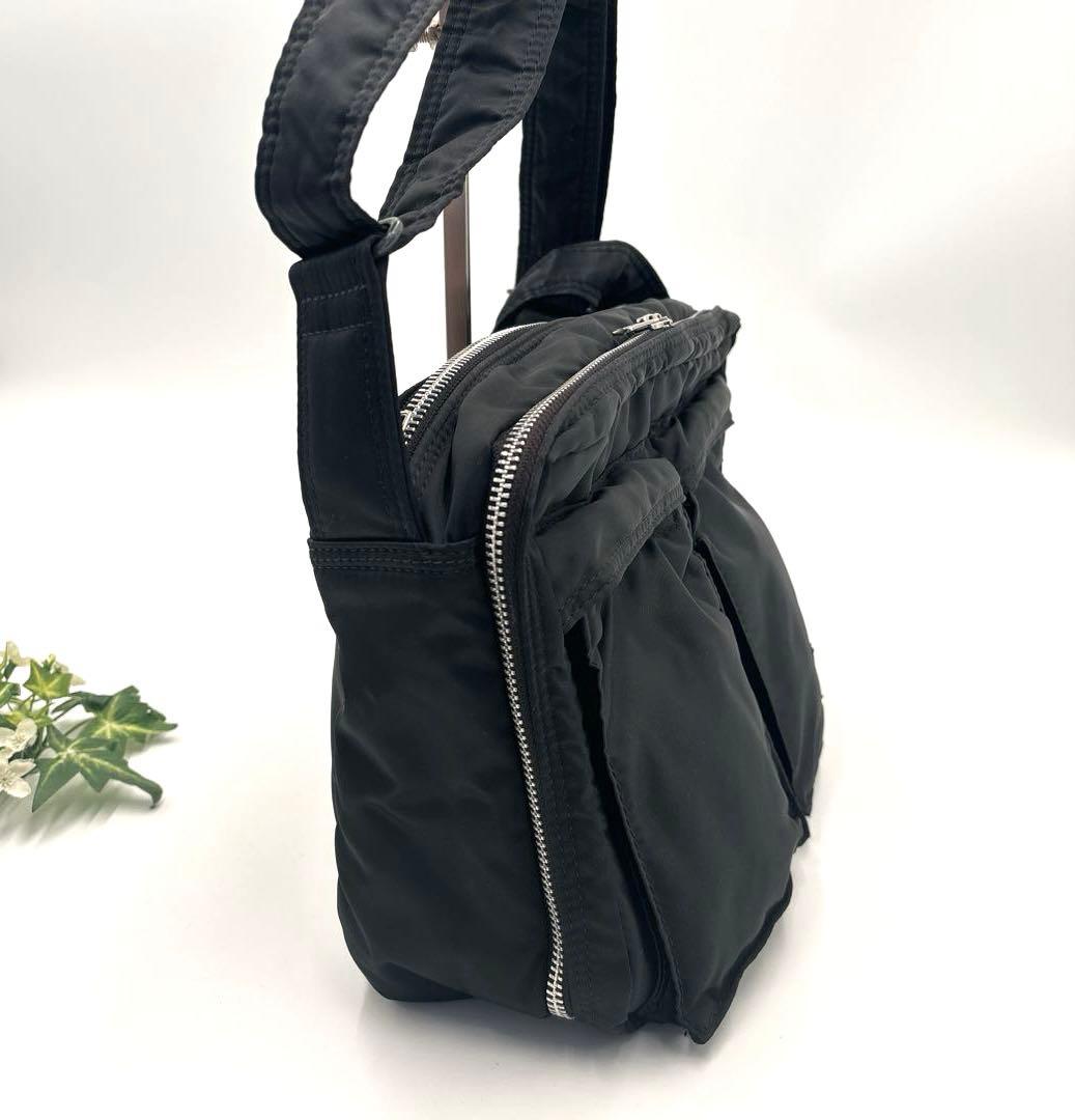【美品】PORTER タンカー L 2層式 ショルダーバッグ 黒